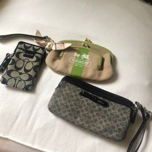 bundle of 3 coach wristlets